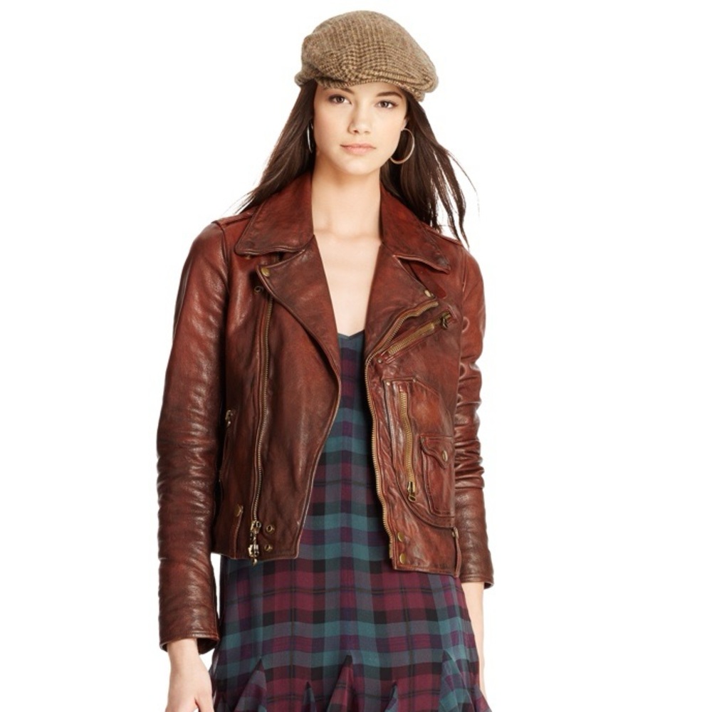 Vintage Ralph Lauren Asymmetrical Leather Jacket